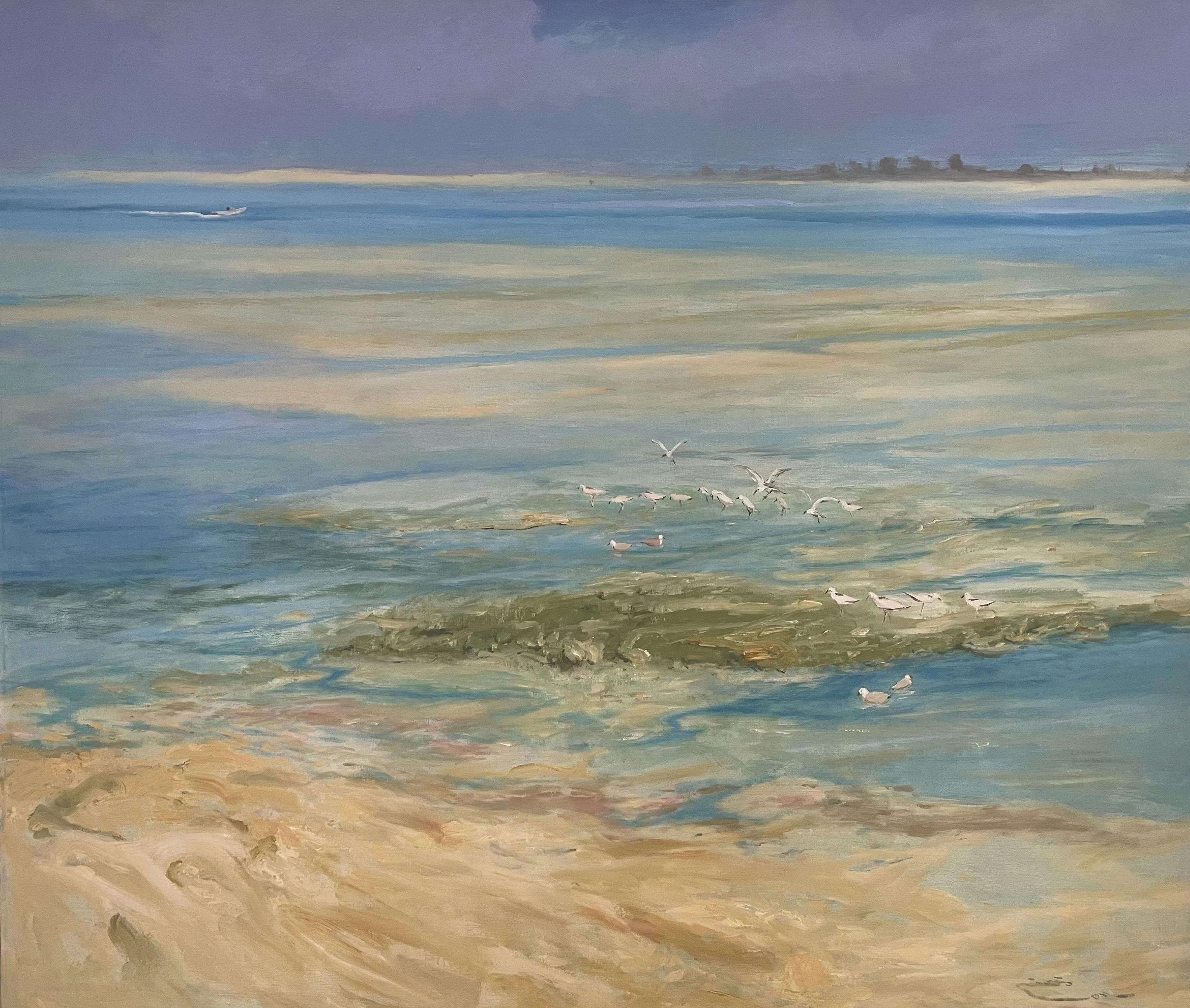 Sea by Sitra, 2008-2011, Oil on canvas, 82 x 96 cm