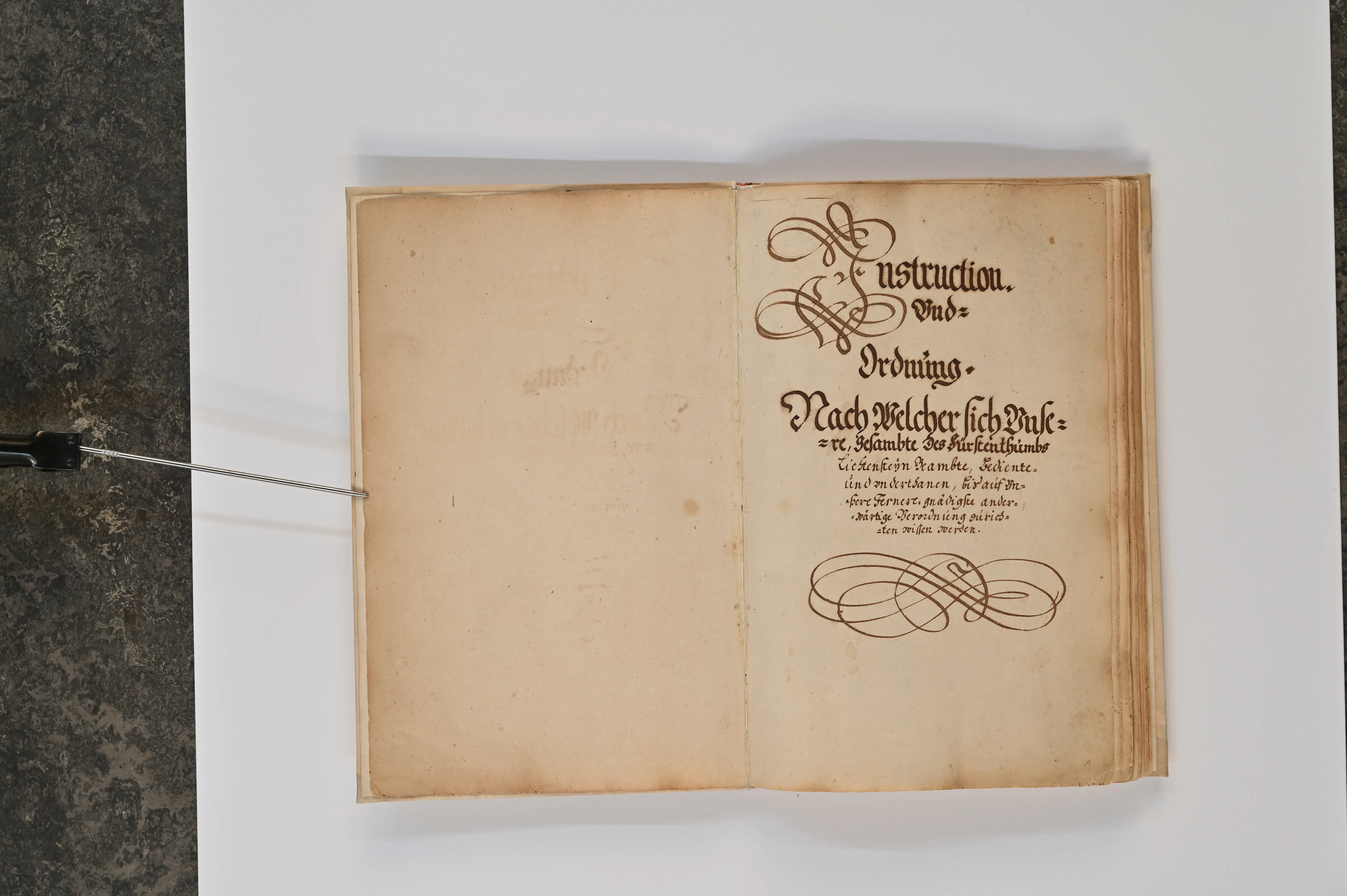 Dienstinstruktion 1719 Titelseite