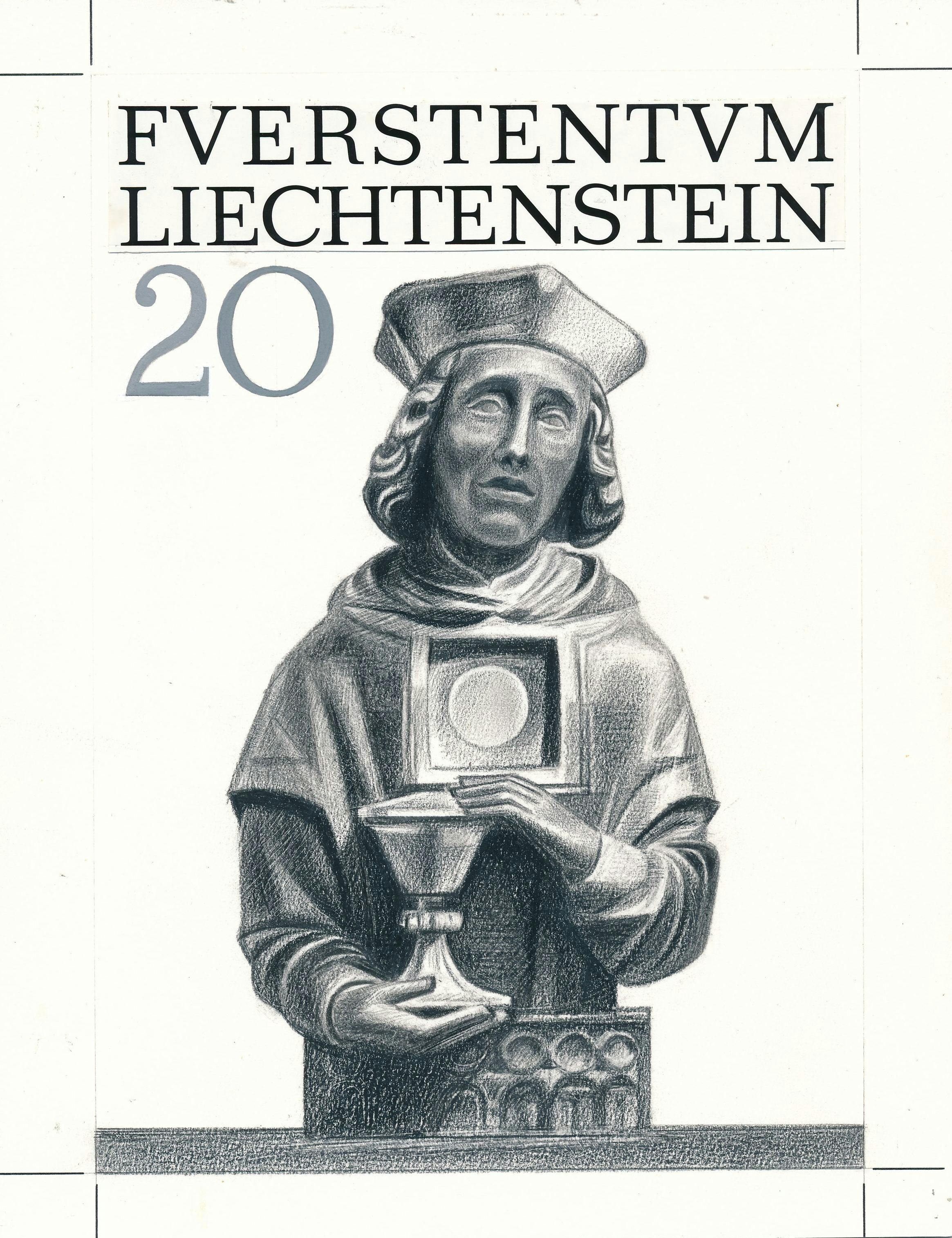 «St. Florin - Kirchenpatron». Restaurierung der Pfarrkirche Vaduz, 1966.