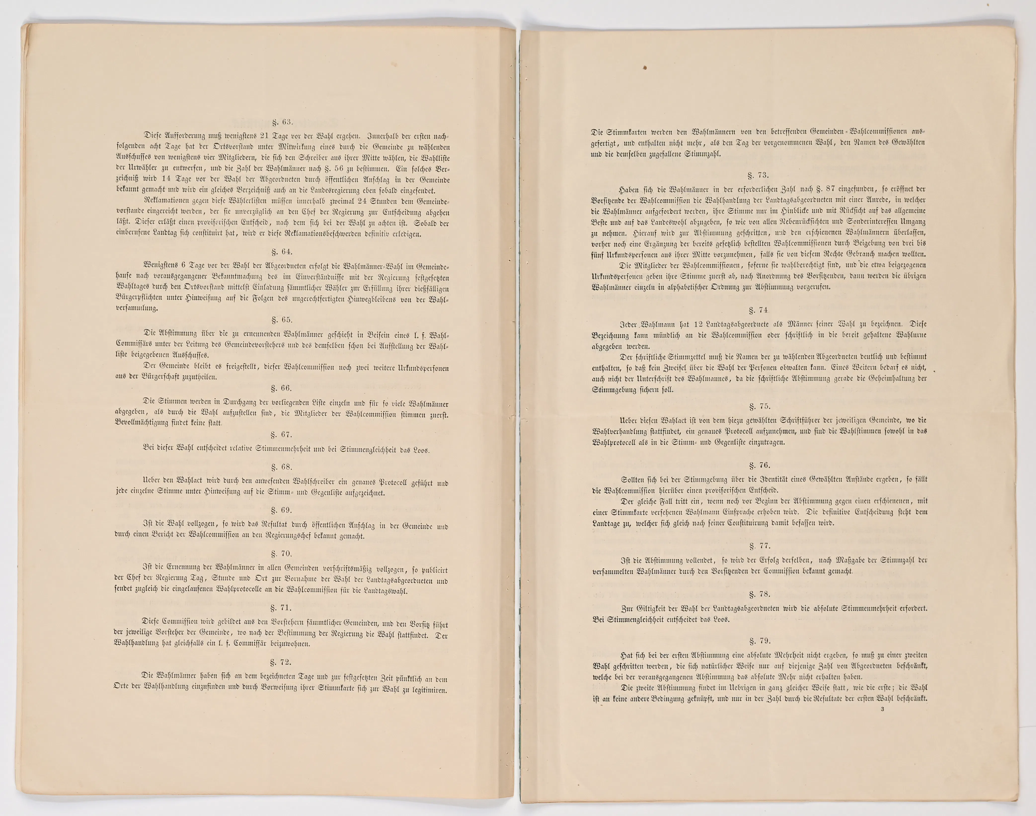 Konstitutionelle Verfassung 1862 § 63 bis § 79