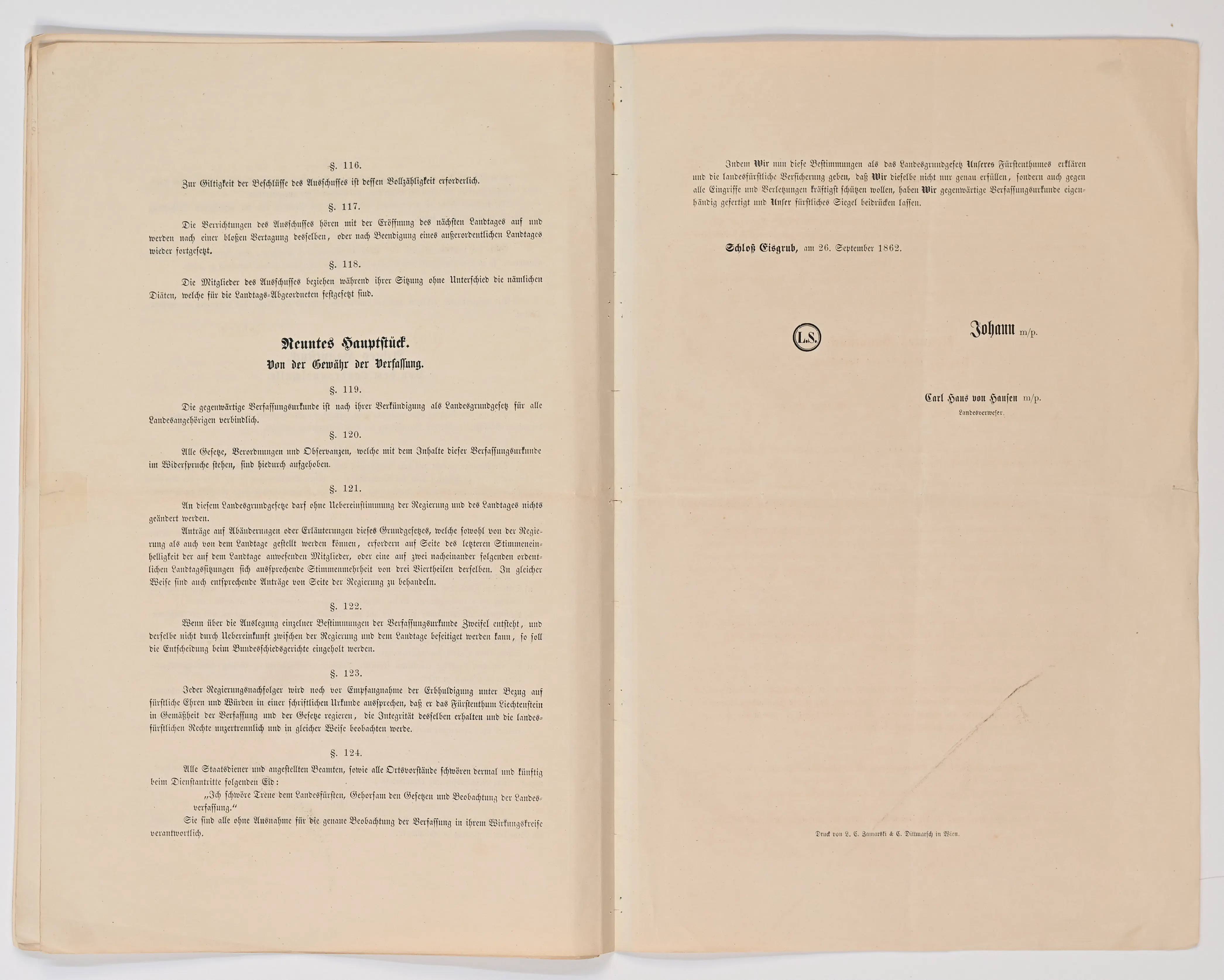 Konstitutionelle Verfassung 1862 Ende
