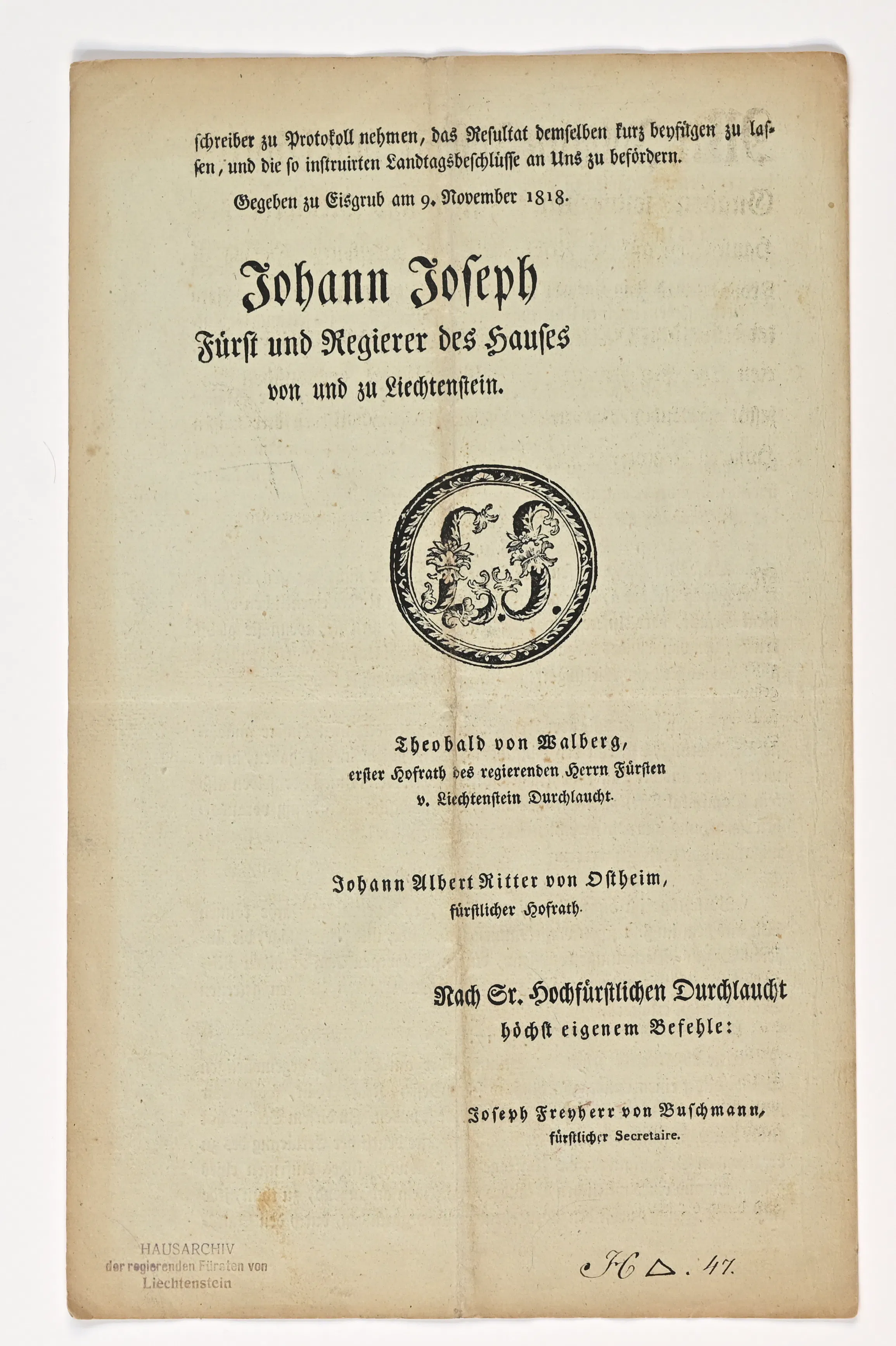 Landständische Verfassung 1818  Ende