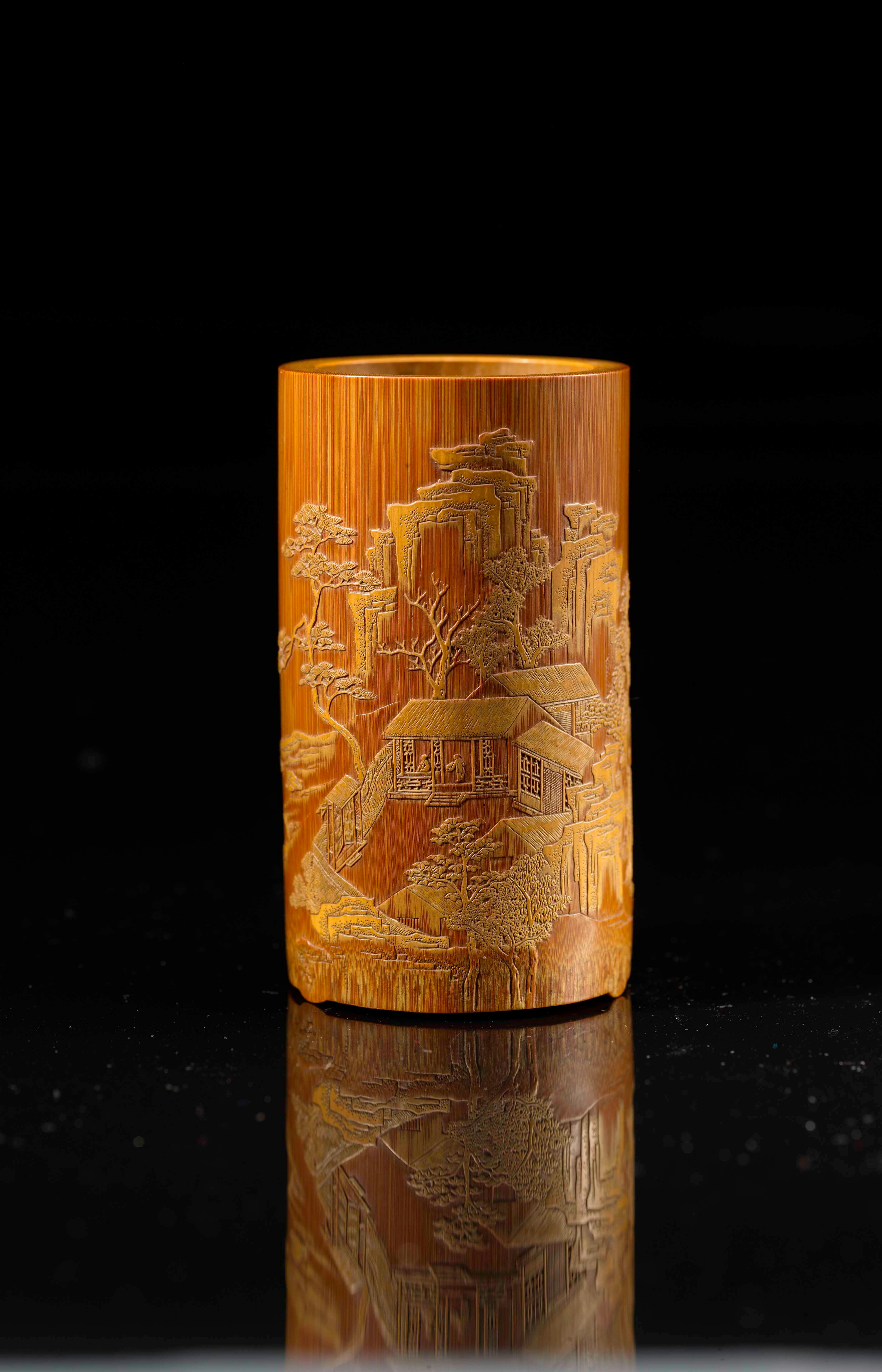 Pinselbecher mit poetischer Szene © Shanghai Museum