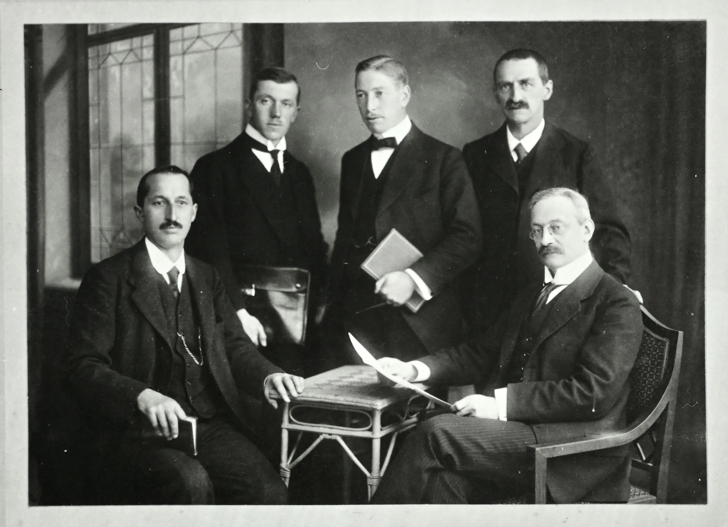 Die liechtensteinische Kommission für die Zollvertragsverhandlungen im Januar 1920.