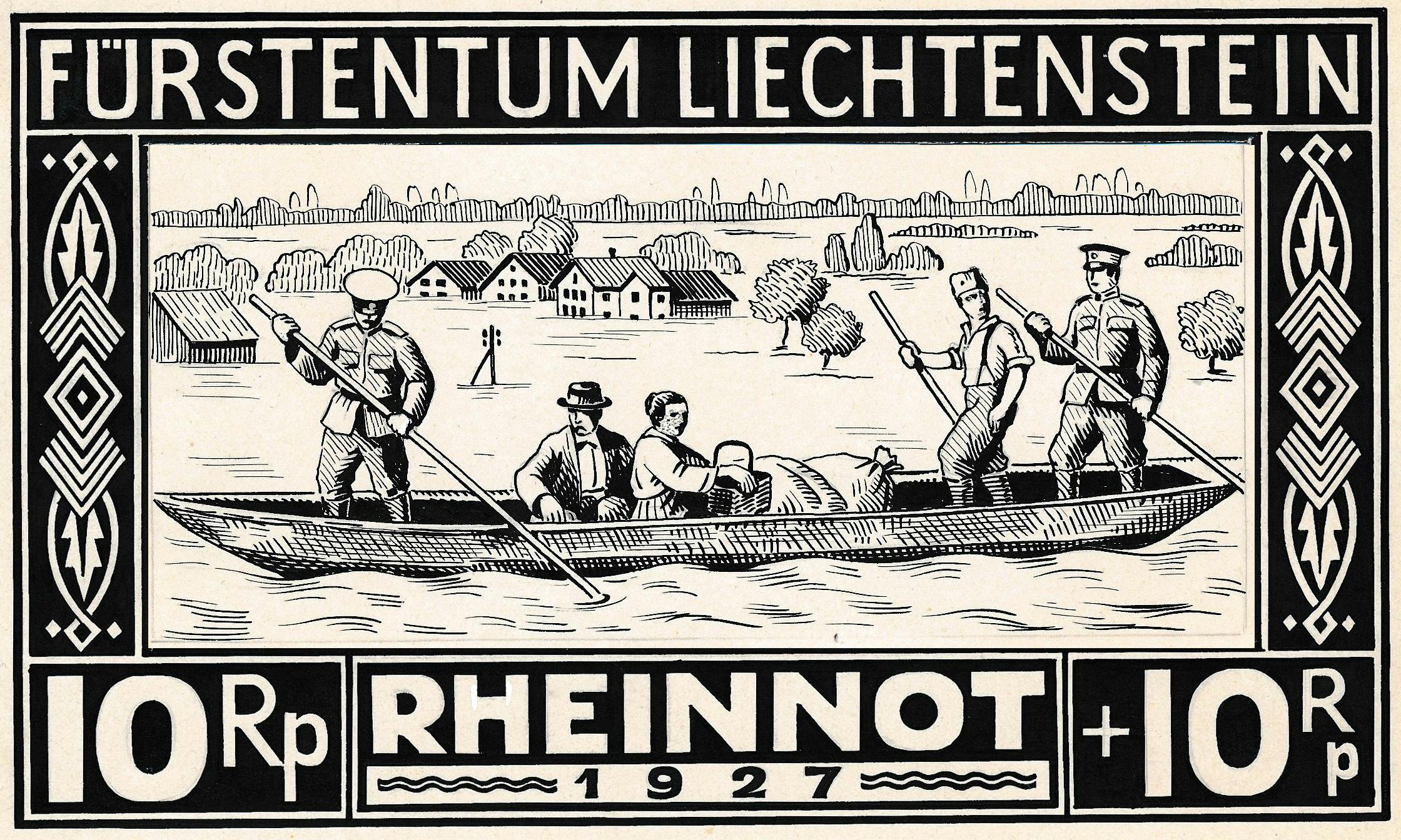 «Österreichisches Militär bei Hilfeleistung» aus der Serie «Hilfe für die Hochwassergeschädigten des Rheingebiets»