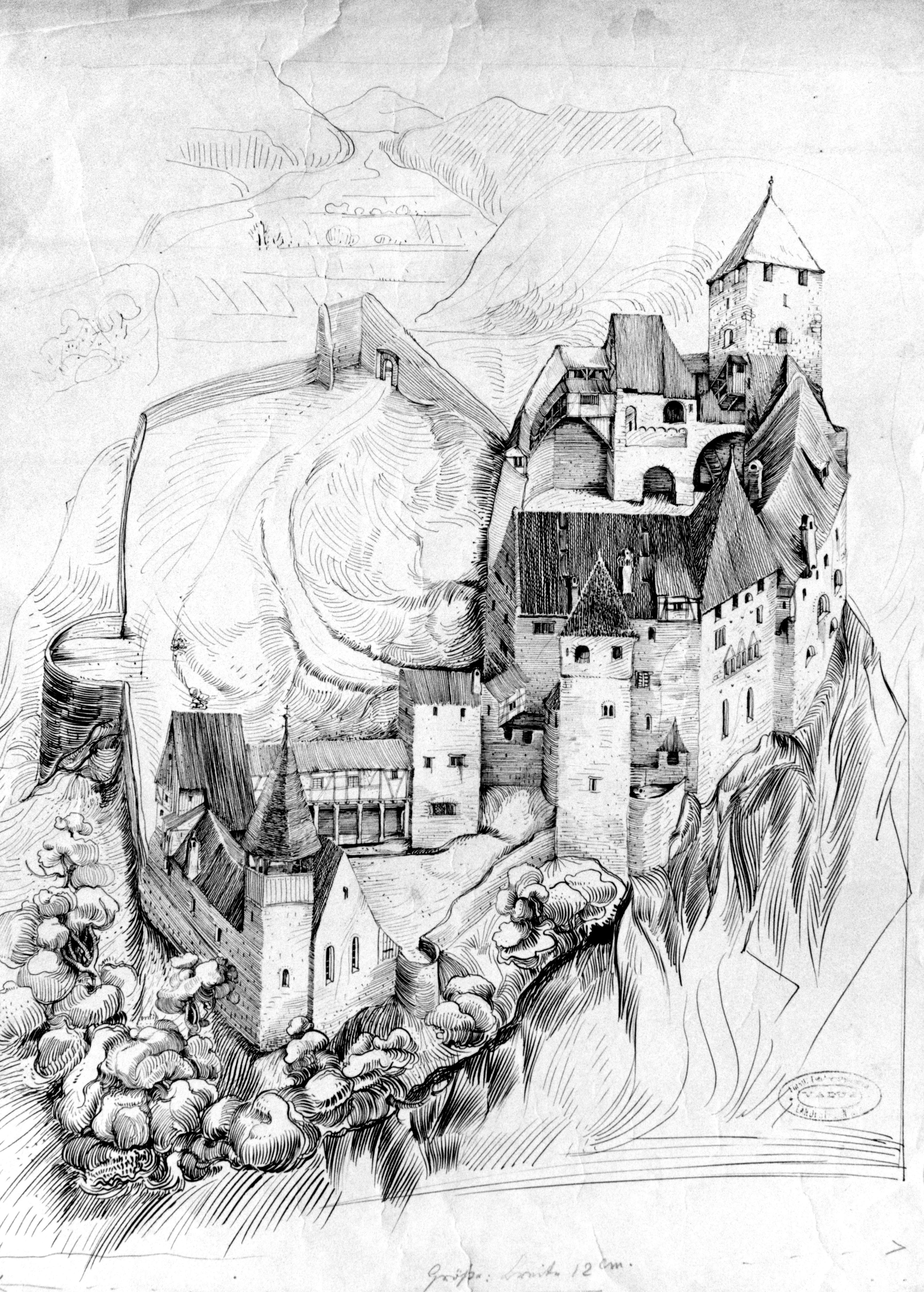 Baueingabeplan Burg Gutenberg, Egon Rheinberger 1905 © Archäologie, Amt für Kultur FL