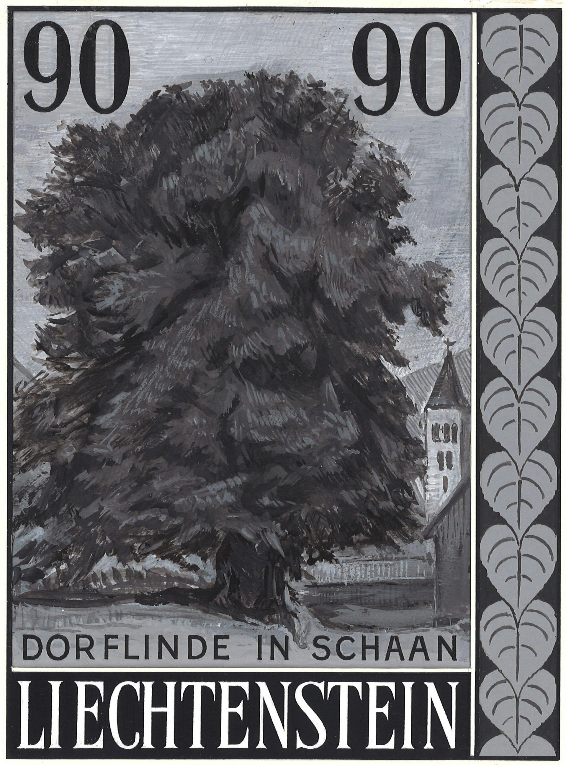 «Dorflinde in Schaan» aus der Serie «Einheimische Bäume und Sträucher (III)»
