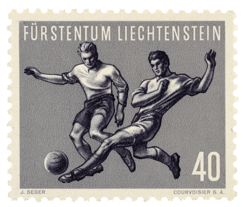 “Defender (tackling)”. Sport (I): FIFA Football World Cup in Switzerland, 1954