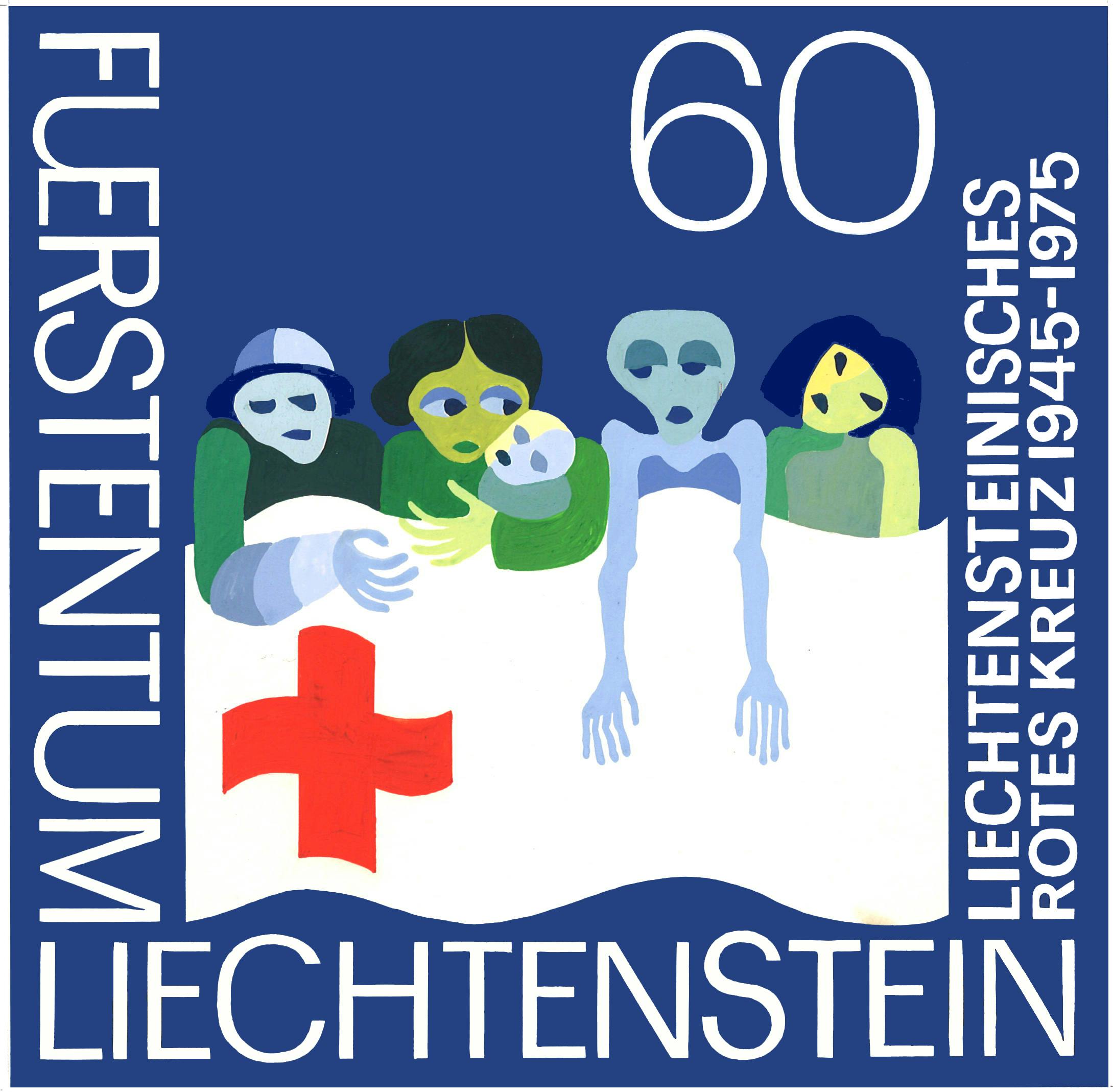 Regina Marxer. «Hilfsbedürftige, Rot-Kreuz-Fahne» aus der Serie «30 Jahre Liechtensteinisches Rotes Kreuz».