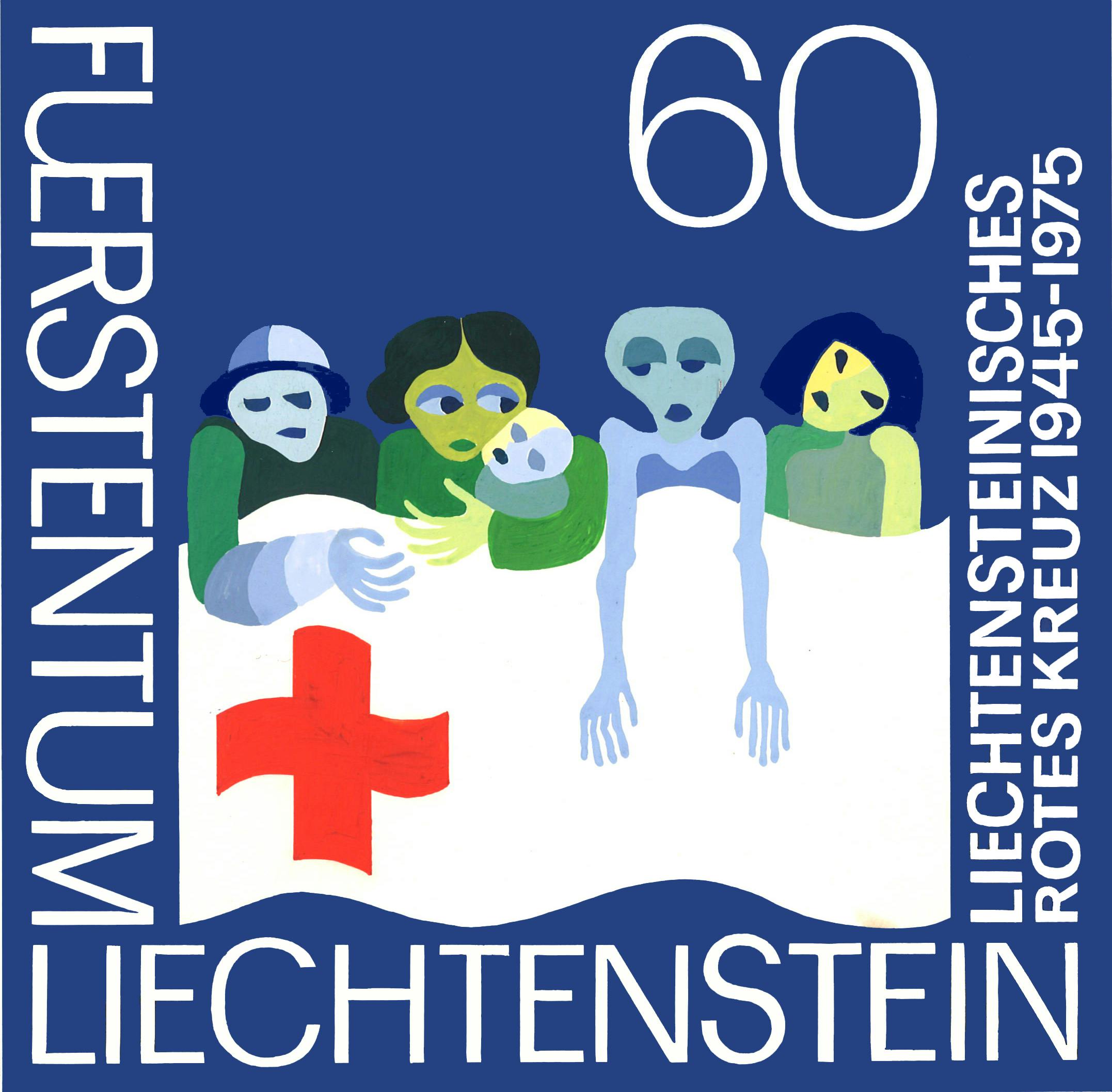 Regina Marxer. «Hilfsbedürftige, Rot-Kreuz-Fahne» aus der Serie «30 Jahre Liechtensteinisches Rotes Kreuz».