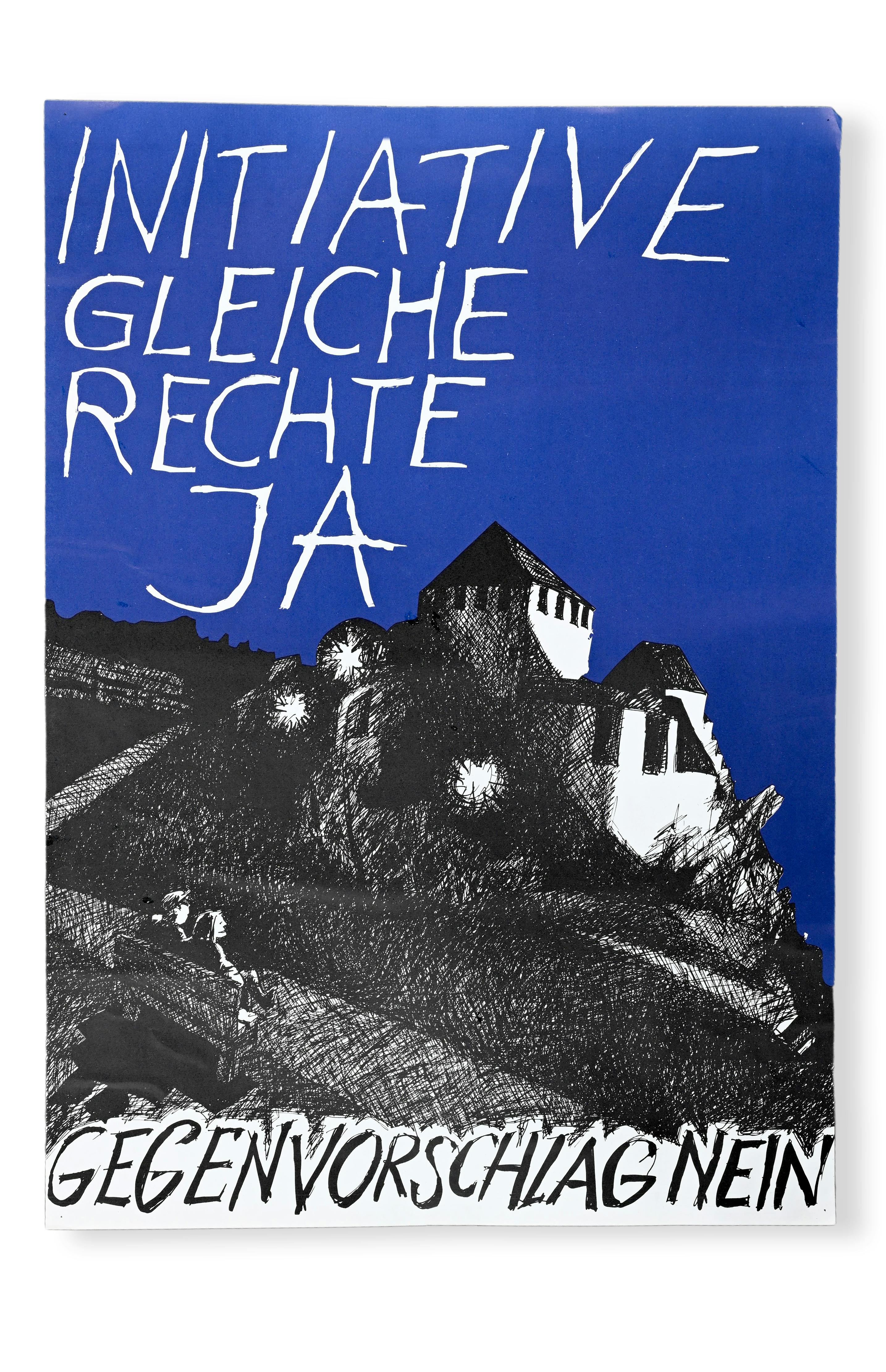 Plakat der Verfassungsinitiative «Gleiche Rechte für Mann und Frau», 1985.