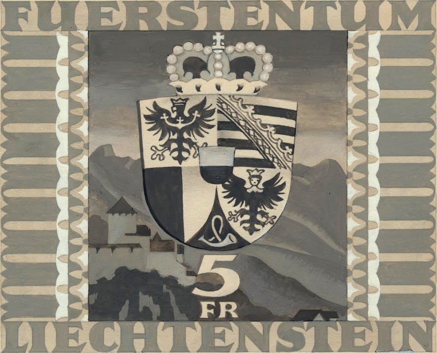 Johannes Troyer «Landeswappen; Schloss Vaduz» aus der Serie «Wappen».