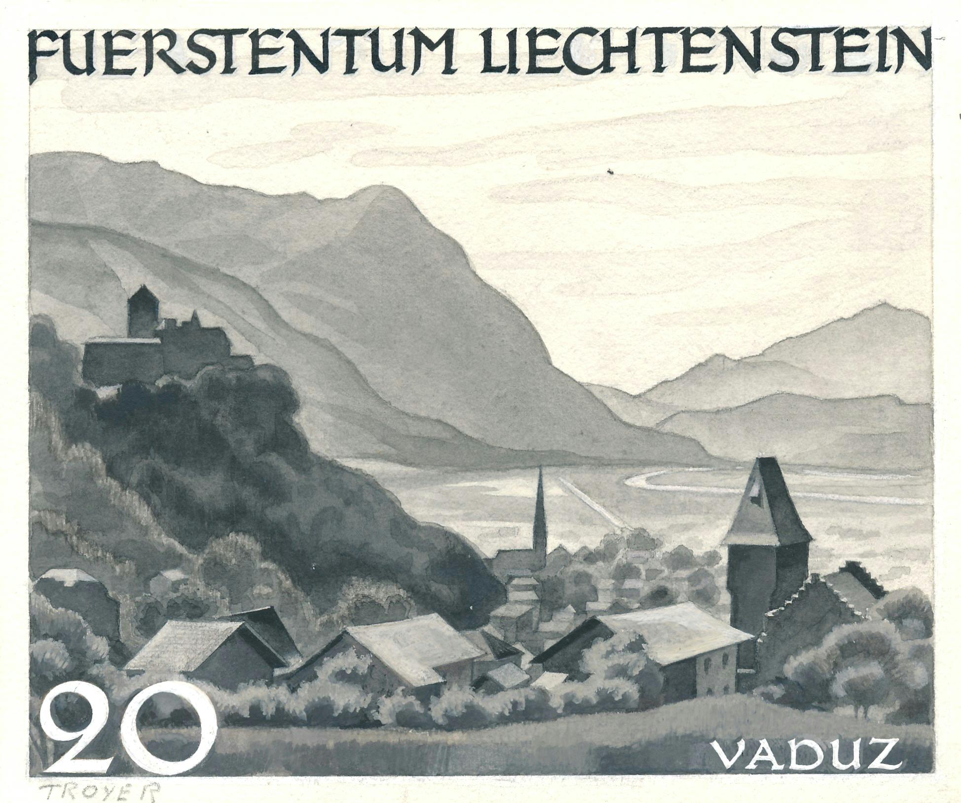 Johannes Troyer «Vaduz» aus der Serie «Gemeinden und Landschaften».