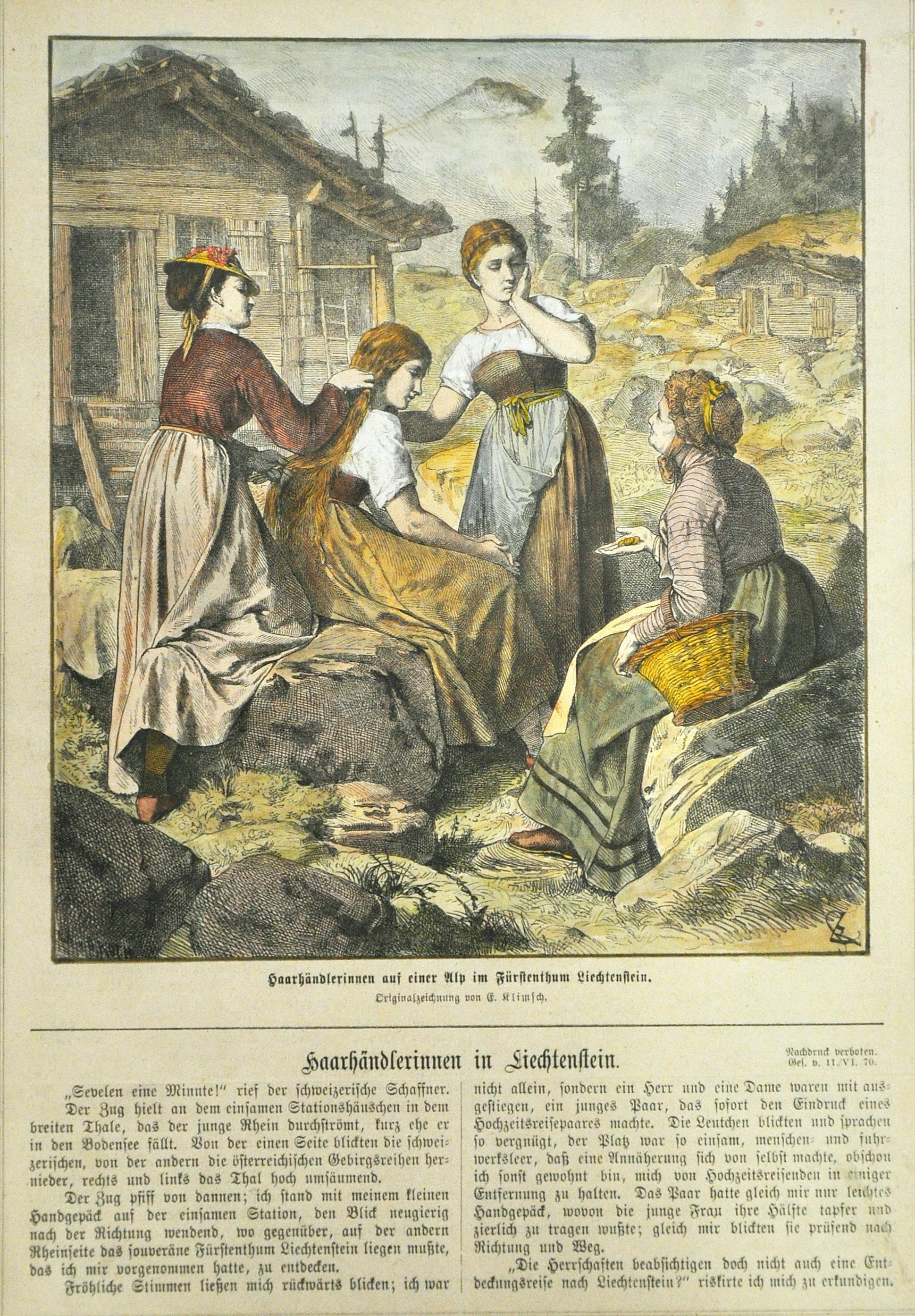 Haarhändlerinnen in Liechtenstein [Liechtensteiner Volksblatt, Nr. 51, 4. April 1954]