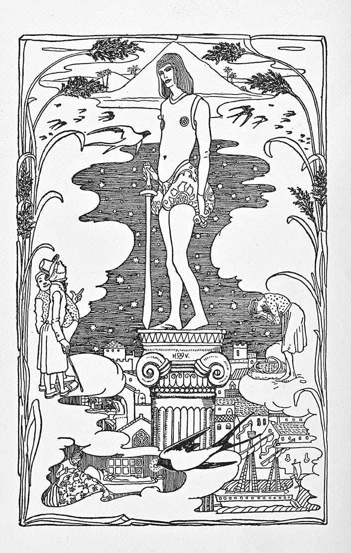 Die Erzählungen und Märchen von Oscar Wilde. Übertragungen von Franz Blei + Felix Paul Greve. Buchschmuck + Illustrationen von Heinrich Vogeler.