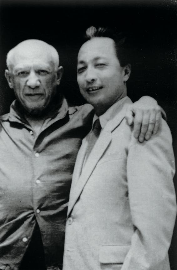 Pablo Picasso mit Zhang Ding, 1956