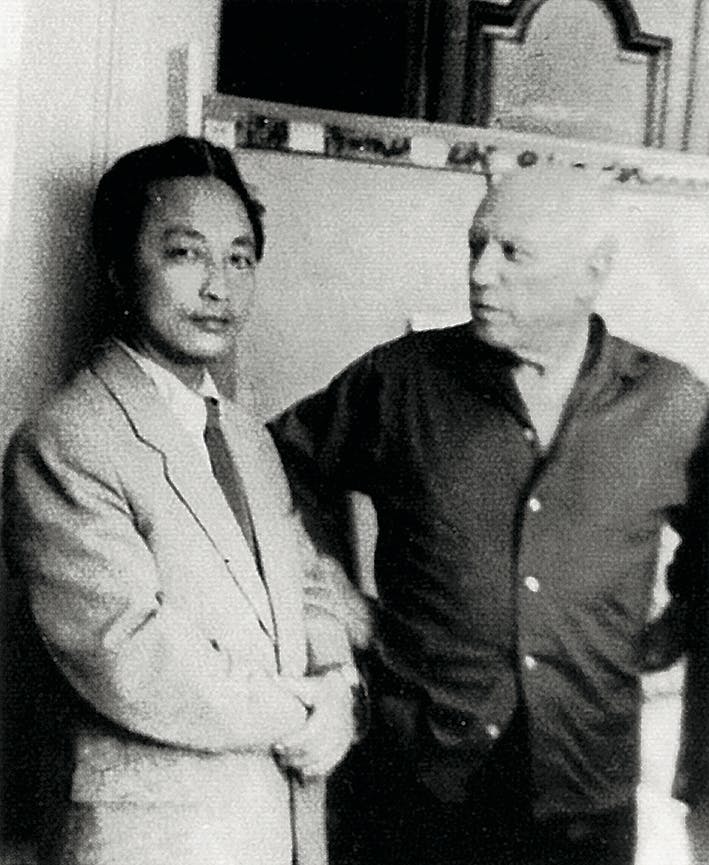 Zhang Ding mit Pablo Picasso, 1956