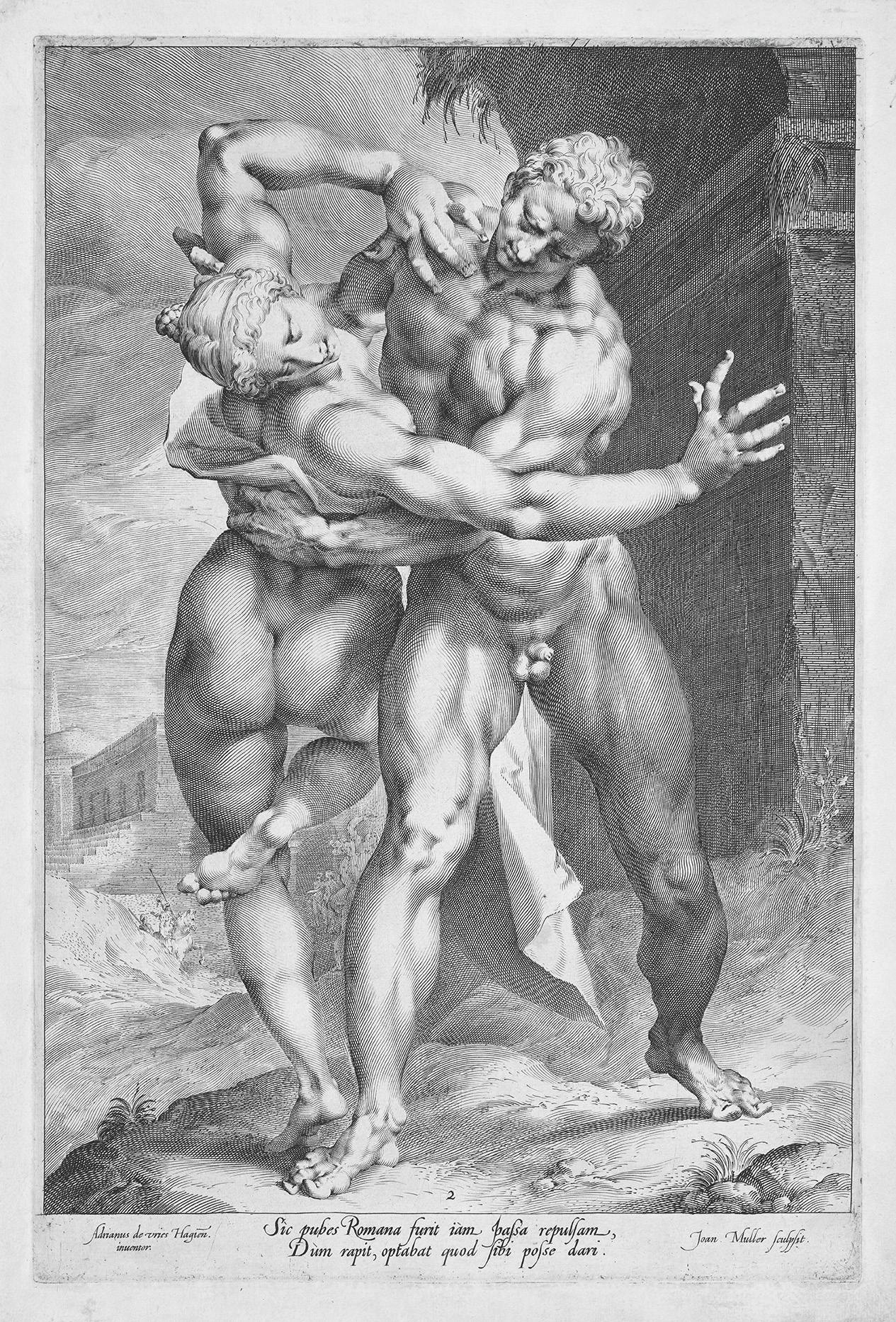 Jan Harmensz. Muller (1571–1628) nach Adriaen de Vries (1556–1626)  Der Raub einer Sabinerin (Frontansicht), um 1598