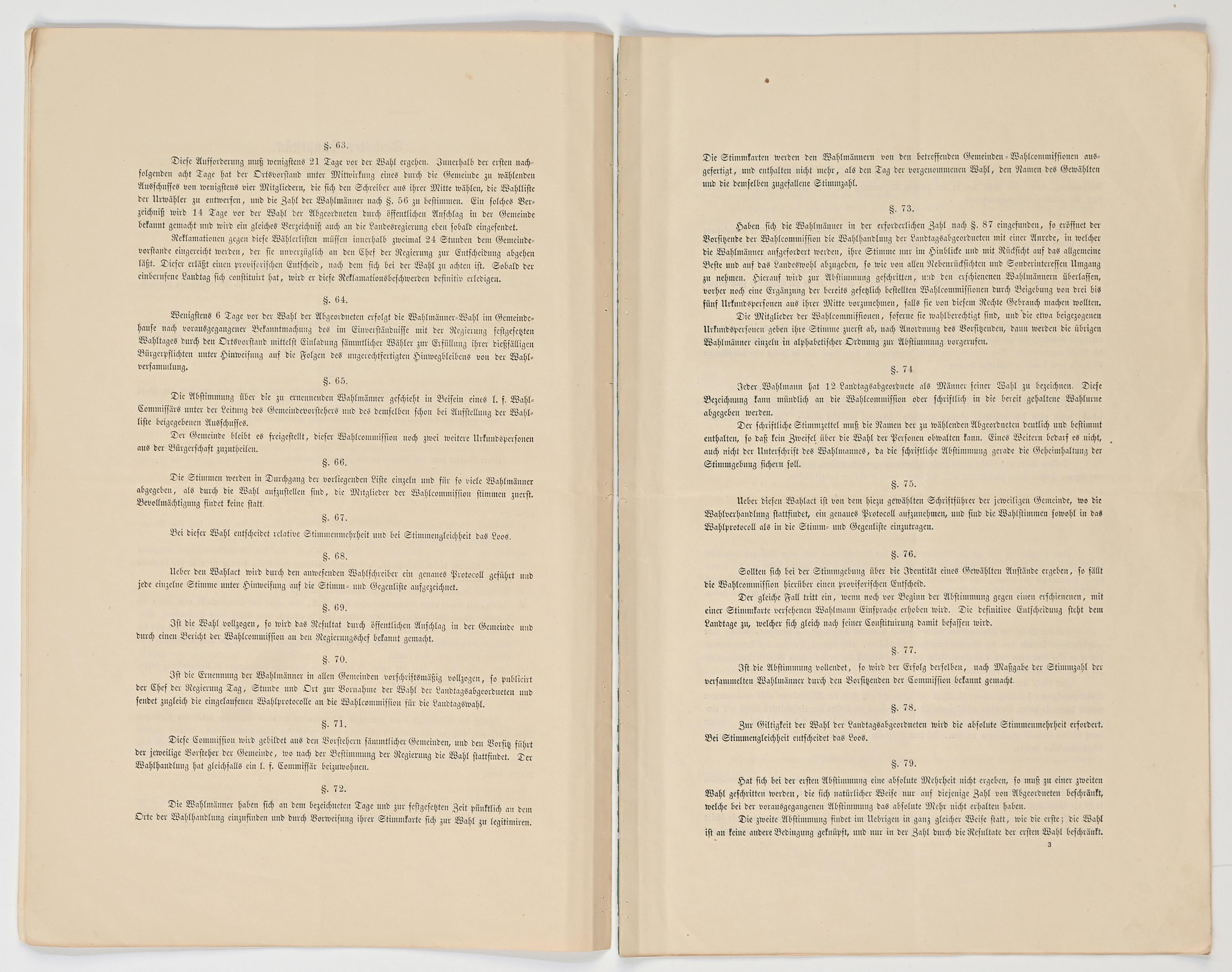 Konstitutionelle Verfassung 1862 § 63 bis § 79