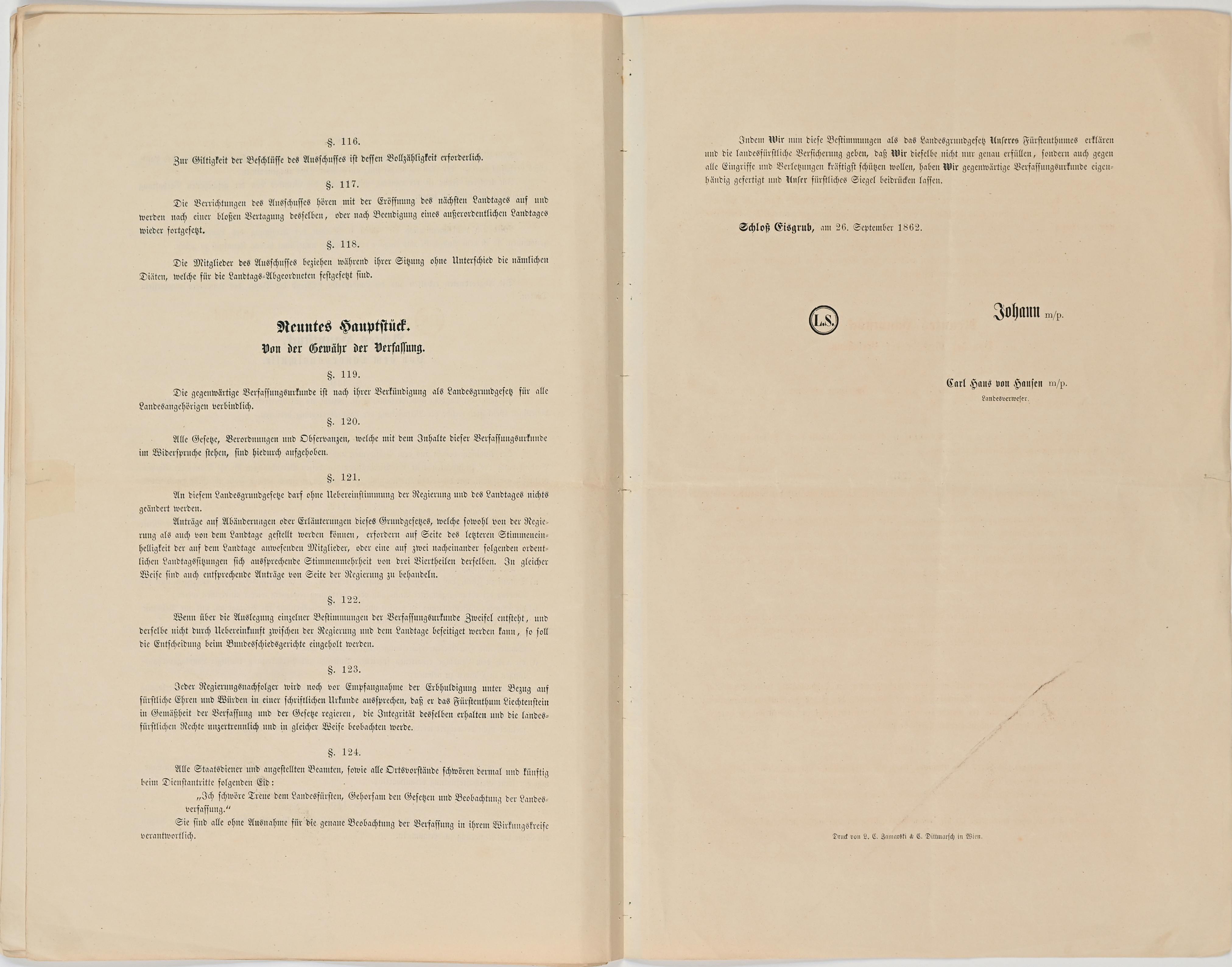 Konstitutionelle Verfassung 1862 Ende