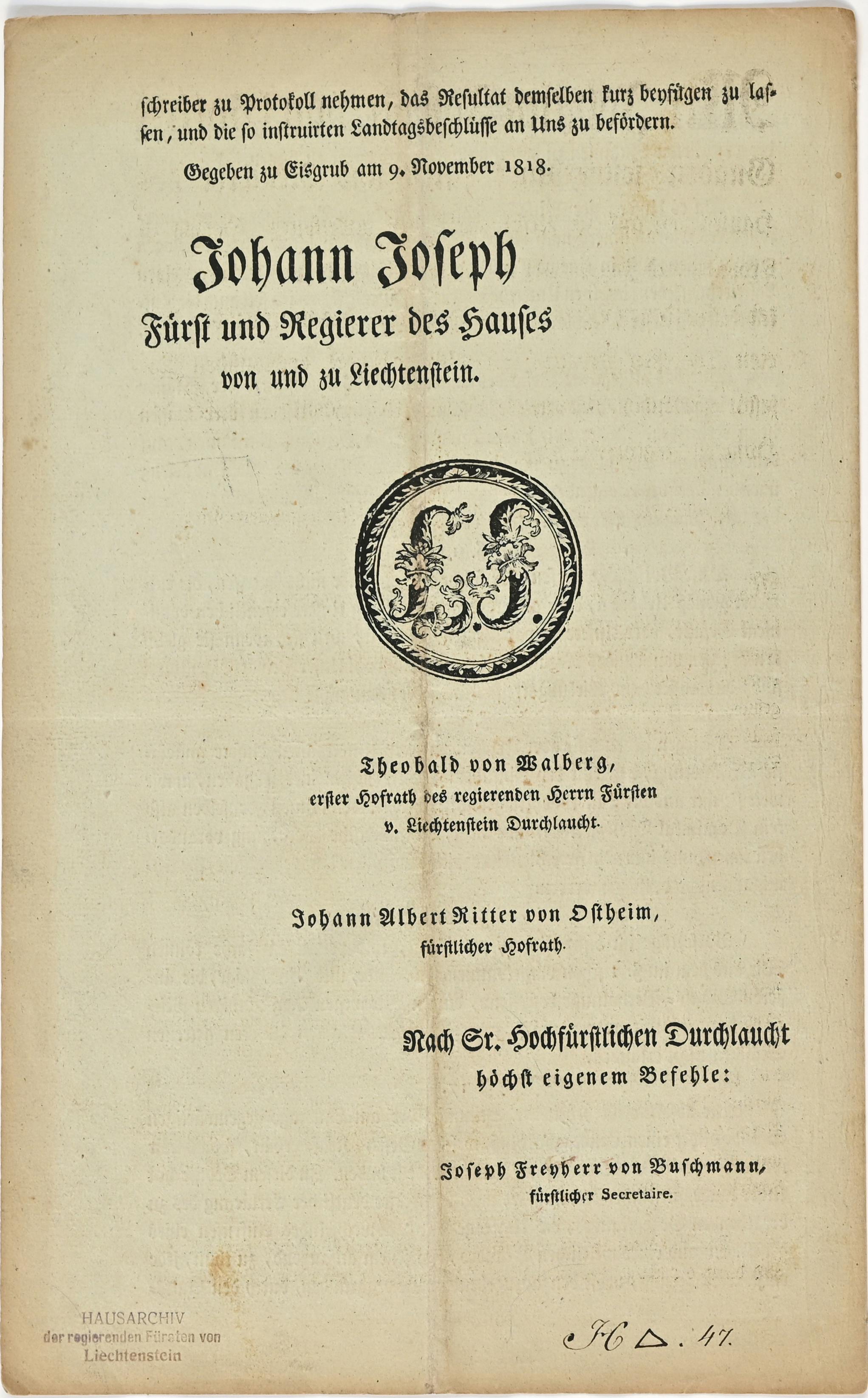 Landständische Verfassung 1818  Ende