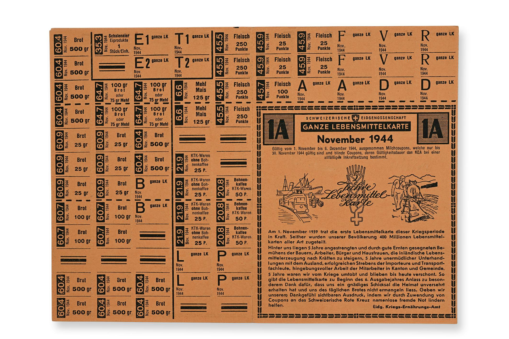 Lebensmittelmarken November 1945